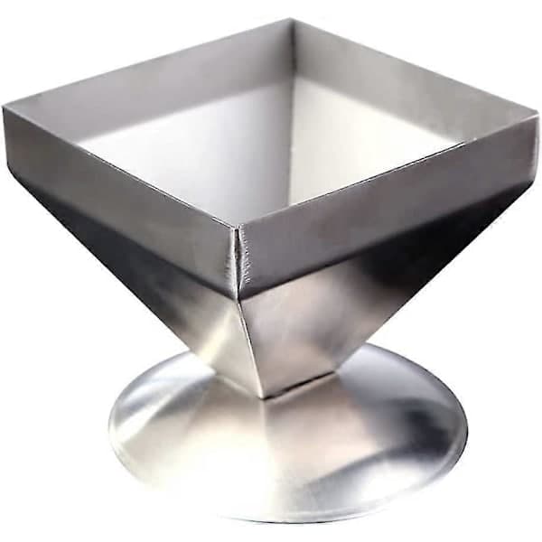 Pyramideform i rustfritt stål for kake, risform, matform, serveringsfat 11x11cm