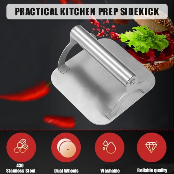 Smashburger Hamburgerpresse Smashjern Rustfritt stål Silver silver
