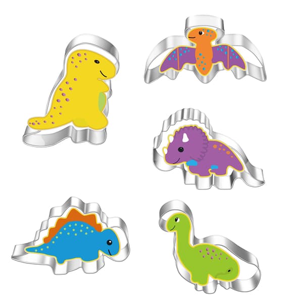 Dinosaur Cookie Cutters Sæt, Dinosaur Sandwichform, 5 Stk. Dinoformede Cookie Cutters, T-Rex, Pterosauria