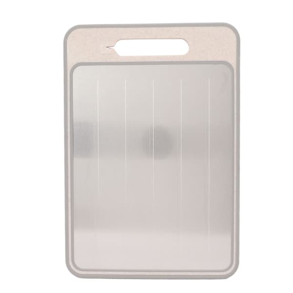 Double-Sided Thawing Tray, Thawing Cutting Board with Sharpener, Wheat Straw, for Frozen Meat