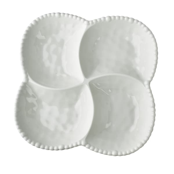 Serveringsskål Porselen BASIC 4-roms 25x25x5 cm Hvit 1 stk