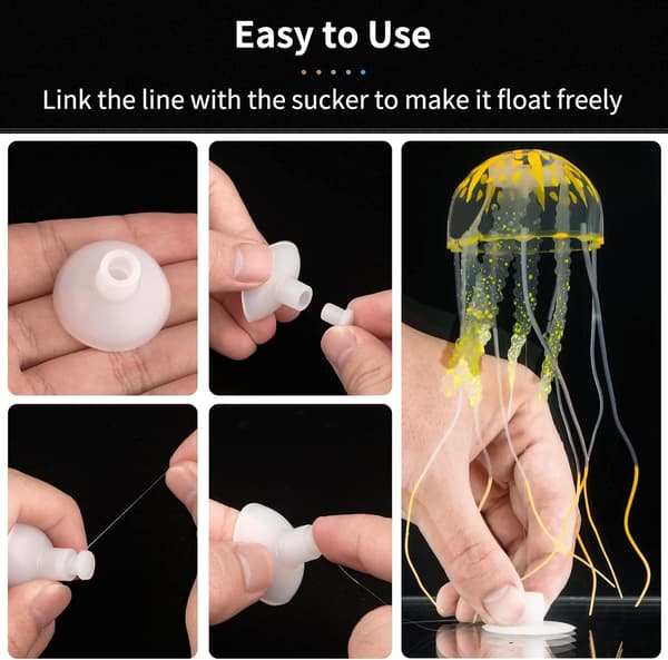 6 Luminous Jellyfish Decoration for Aquarium Fish Tank