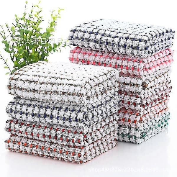 Frottierhanddukar 10-pack - Superabsorberande Ringspunnen Bomull Högdensitets Köksdukar (28x40cm) (LGL)