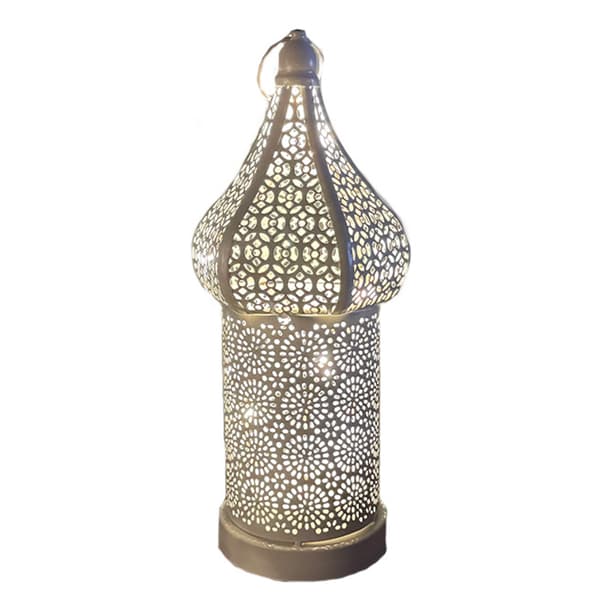 Morocco White Hollow LED Hanging Light Retro Wrought Iron Wind Lantern For Home Small Small