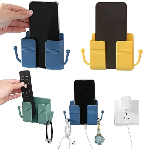 4 Pcs Self-Adhesive Remote Control Storage Boxes, Wall Mounted Remote Control