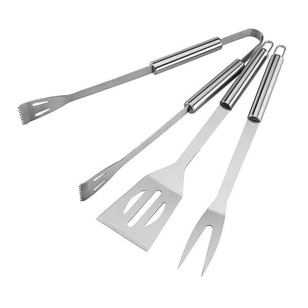 3-delt grillsæt, grilltilbehør i rustfrit stål
