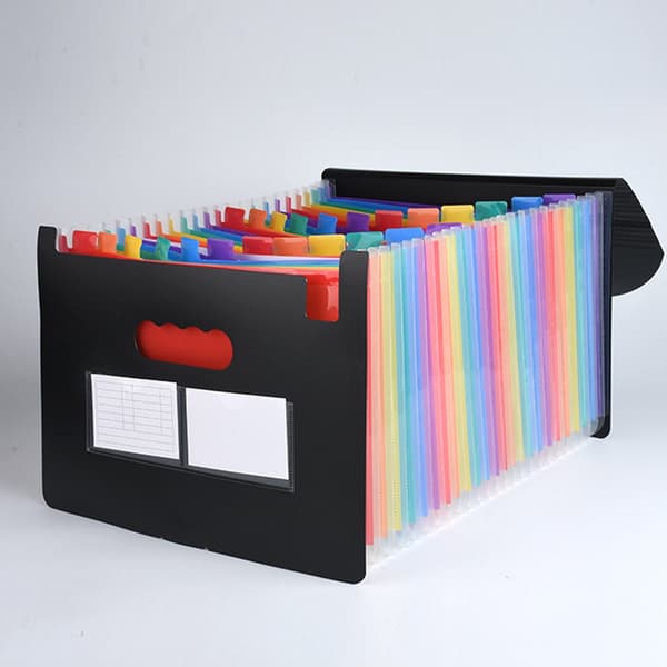 A4 Executive Folder, Black, 24 Pockets, File Organizer for Business & Conference