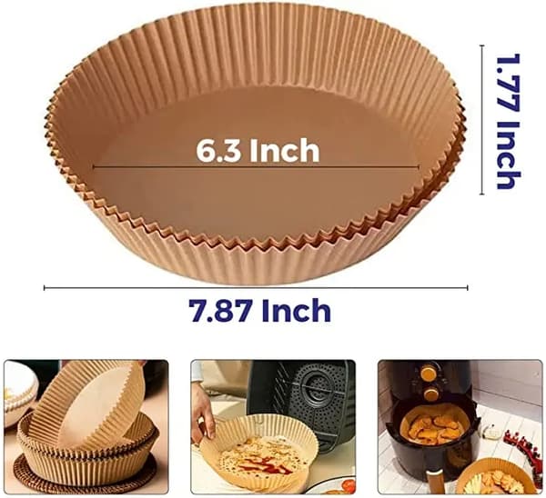 Non-stick papirformer for airfryer, 100 stk
