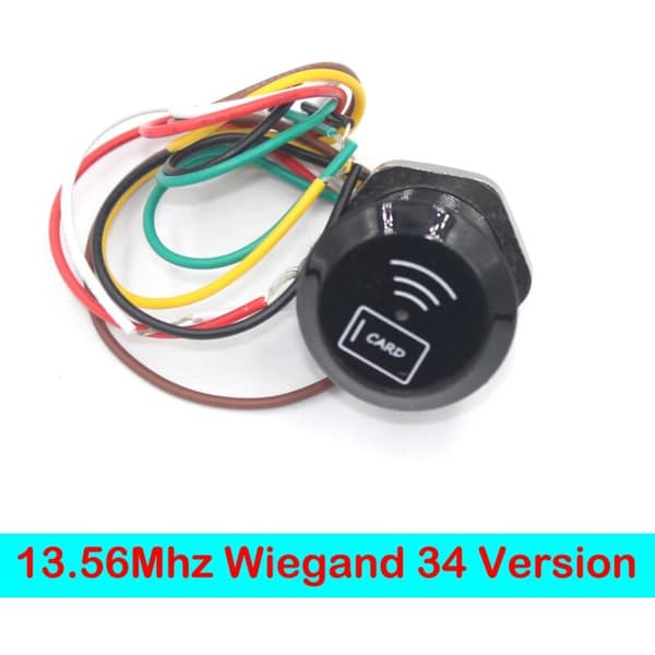 Mini Waterproof IP68 RFID Proximity Card Reader 13.56 MHz Wiegand26/34 IC Card Reader for Door Access Control System