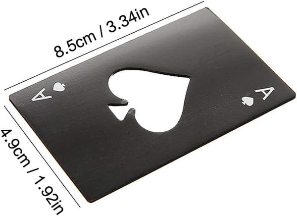 2 stk. Poker Flaskeåpner, Flaskeåpner i Rustfritt Stål, Kortspill