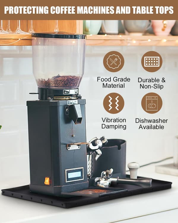 Underlag Kaffetrakter Silikonmatte med kant 47x29cm Helautomatiske kaffeunderlag