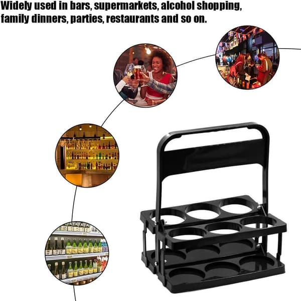 Foldable Plastic Bottle Holder for 6 Bottles, for Bar, BBQ, Picnic, Beer Bottles, Wine