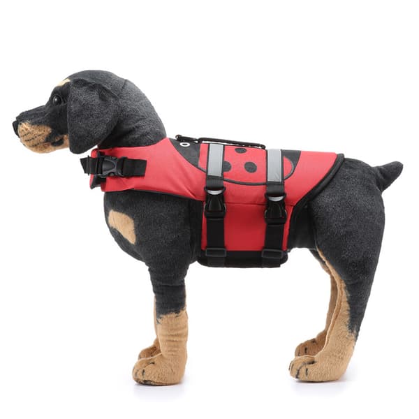 Hundeflydevest Justerbar Reflekterende Rød Svømmevest Hund Flydende