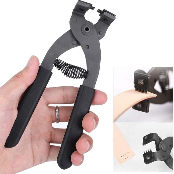 Silent Leather Pliers Steel Leather Craft Punch Stitching Tool Chisel for Belt Wallet Strap (4mm-2 Teeth)