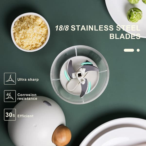 Manual Food Chopper, Manual Fruit and Vegetable Chopper with 3 Pcs
