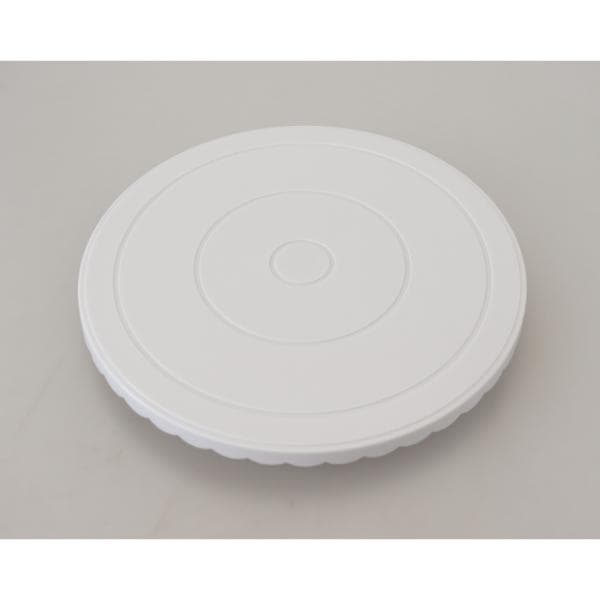 Dekorasjonsfat Kakefat Roterende Svingbart Fat 28cm H4cm Vit white