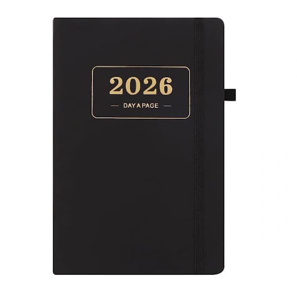 2026 Daglig Planlægger – 2026 Voksen Agenda – 1 Dag pr. Side – 365-dages Planlægger & Notesbog – 14,0*20,8 cm – Sort