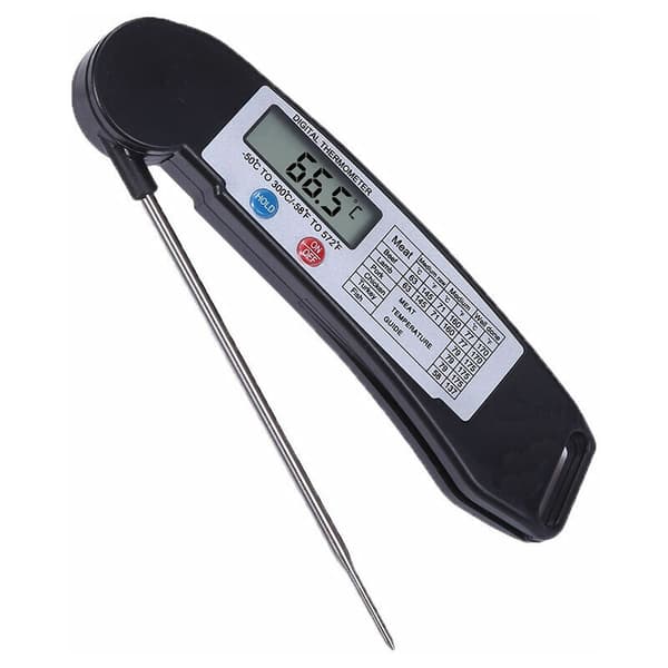 Hopfällbar - Digital LCD-mattermometer Kökstemperatursensor för vin, mat, kött, biff, kalkon, grill, Yerba Mate, mjölk, socker och mer.