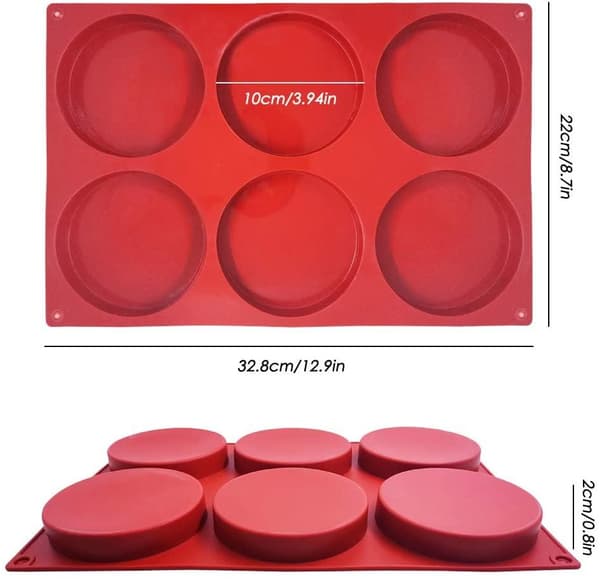 Rotondo 6-pack Round Silicone Mold Mousse Mold Chocolate Mold Brun brown