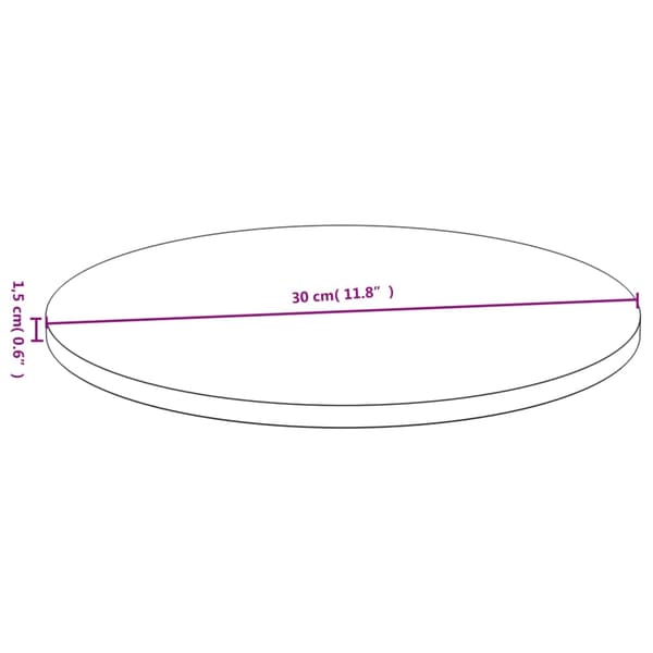 vidaXL Pöytälevy Ø30x1,5 cm bambu Brun 900