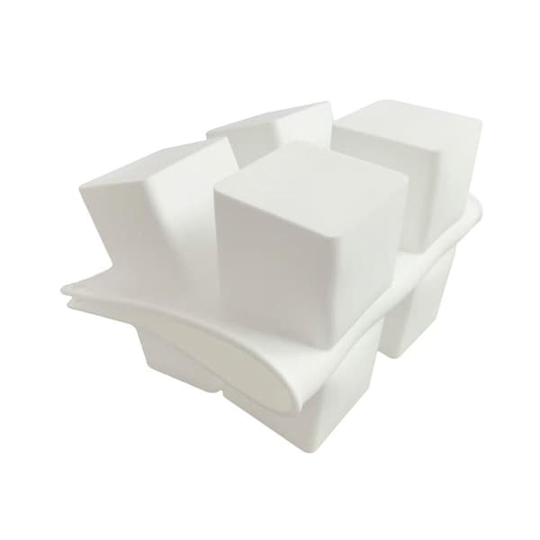 Kub Firkant 8 stk Bageform Mousseform I Silikoneform Vit white