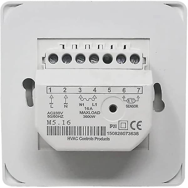Smart Gulvvarmetermostat med Sensor, AC 220V 16A, Mekanisk Kontrol [A+++]