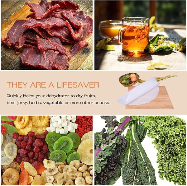 8 Pcs Round Silicone Dehydrator Sheets, Fruit Dryer Mesh Non-Stick Fruit Dryer Mat Reusable Steamer Mat Mesh Sheets for Fruit Dryer