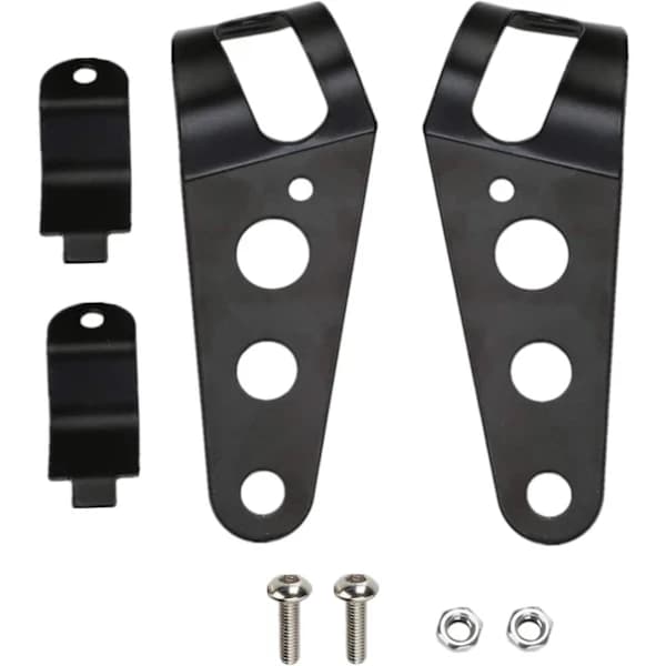 NA/Motorcycle Headlight Brackets Fork Ear 35mm-46mm for Chopper Cafe Racer (Black), A