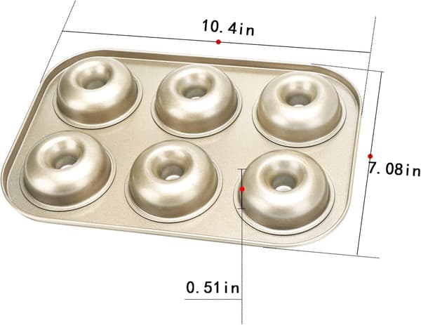 Donutforme Sæt med 2, Non-stick Små Mini Donut Bageforme, Kulstofstål Donut Bageplade Bagelform til 6 Donuts