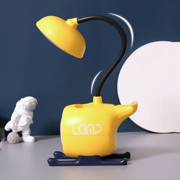 LED-bordslampa, tecknad USB-flygplansglasögon, skrivbordslampa, student d
