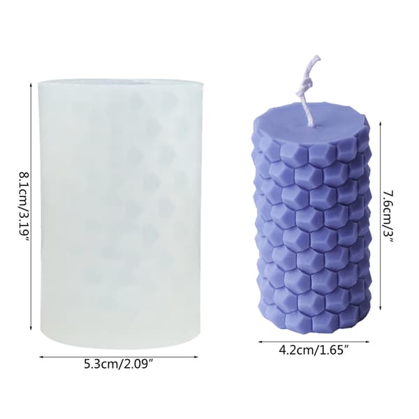 Honeycomb Romersk Kolonn Form DIY Silikon Aromaterapi Ljusform Gipsform