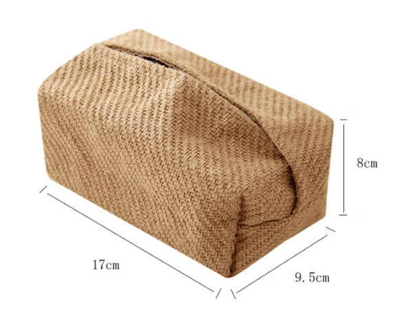 Japanese Cotton Linen Tissue Box, Simple Home Decor, Concave Style, Rough Texture