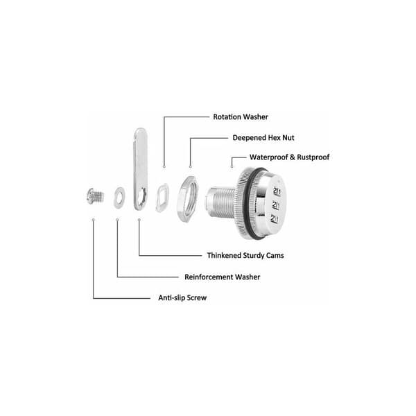 Combination Lock with Bolt and Latch, Password Code for Drawers, Cabinets, Mailboxes, Doors, Furniture Security, Silver, 2-Pack