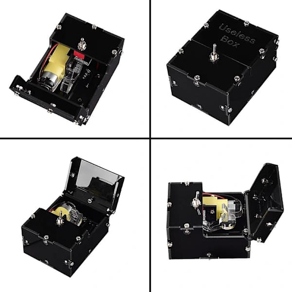 DIY Useless Box Kit - Mini Funny Toy for Unique Gifts - Automatic Black Box to Leave Me Alone
