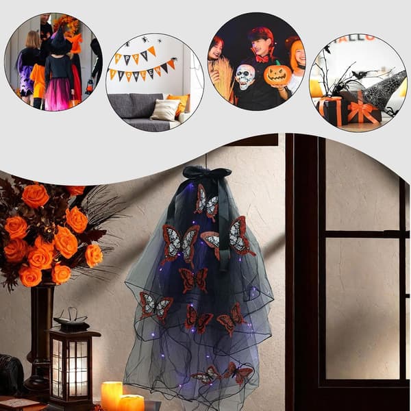 Halloween-slør til bryllupsfesten, glødende