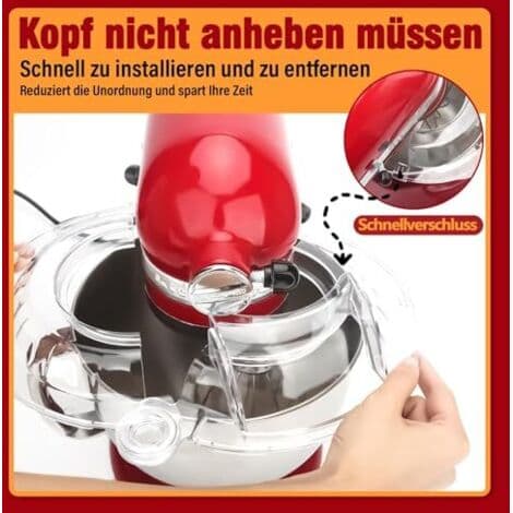Erstatningsstænkskærm til KitchenAid 4,5 til 5-liters køkkenmaskiner, klar stænkskærm til KitchenAid-tilbehør, ideel stænkskærmsskål