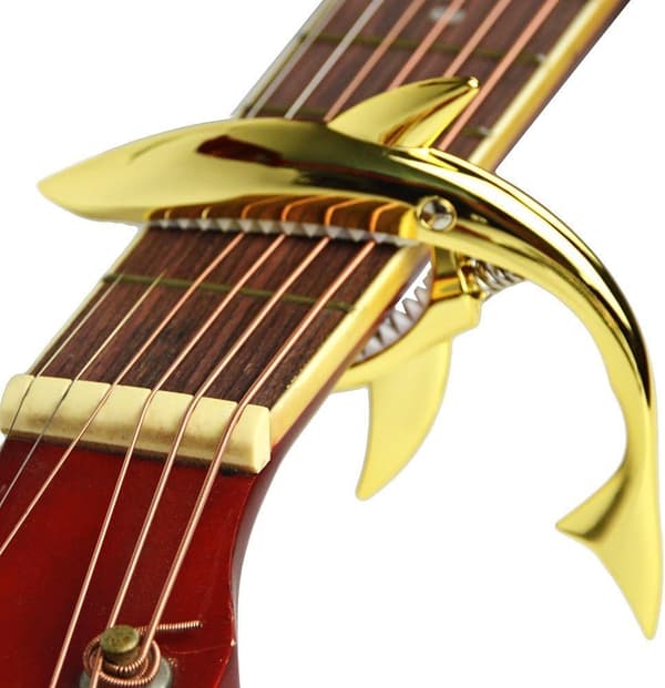 Zink-legering Gitarr Capo Haj Capo för Akustisk och Elektrisk Gitarr med Bra Grepp, Ingen Bandbrus och Hållbar (Guld)