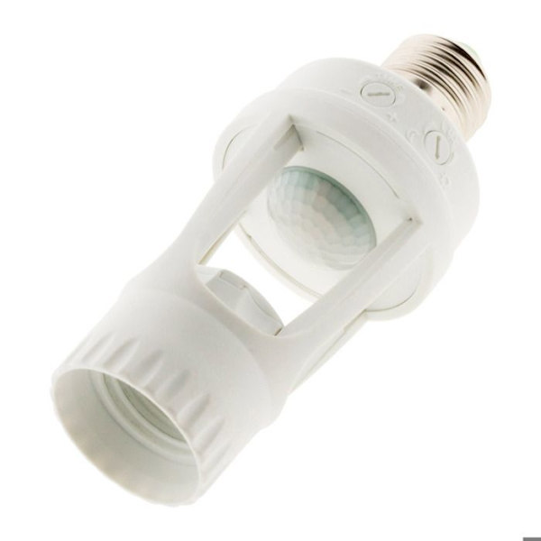 E27 lampeholder med integrert sensor - Hvit - Elexity-FA-