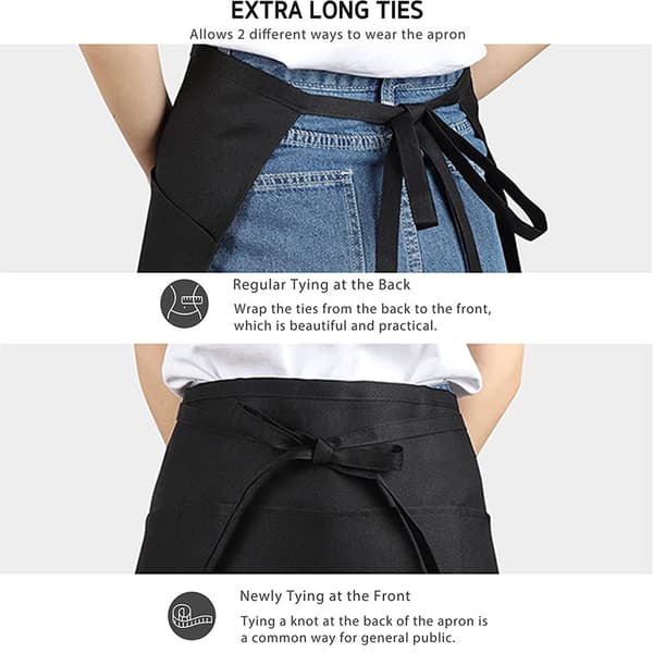 Waist Apron, Waterproof Chef Apron, Half Kitchen Apron with ,ZQKLA