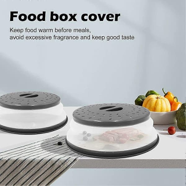 Foldable Splatter Guard, Lid with Handle, Strainer Basket, Dishwasher Safe