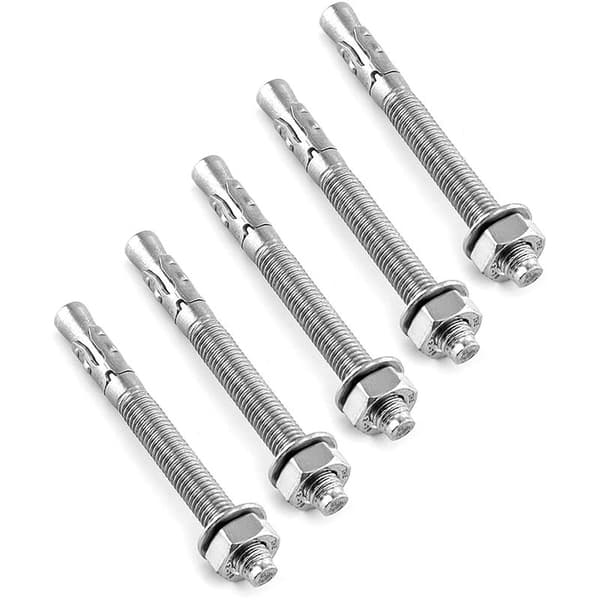 Kilanker, rustfritt stål, 3/8 tommer x 3-3/4 tommer, 5 stk