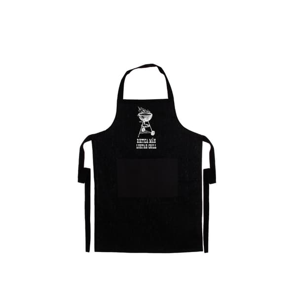Forkle/kokkeforkle \"Ekte menn lukter grill\" bomull Svart black