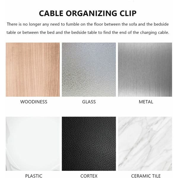 Cable Management Clip, Self-Adhesive Silicone Power Cable for Desk USB Charging Cable, Mouse Cable, Office and Home Computer