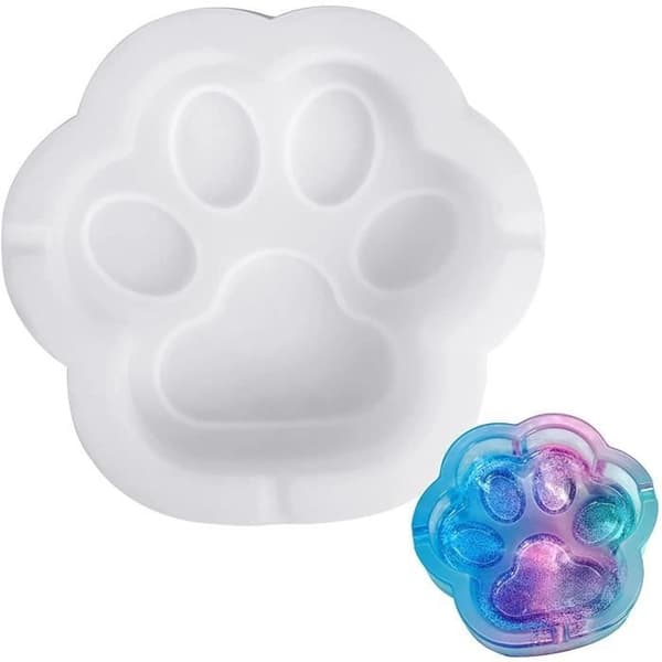 Epoxy Silicone Mold - Cat Paws - 16x16cm - White - DIY - Home Decor