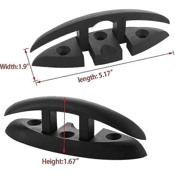 Foldable Cleat, 4 Pcs 5 Inch Pop-Up Dock Cleat Marine Grade Nylon (Black) with Long and Short Screws