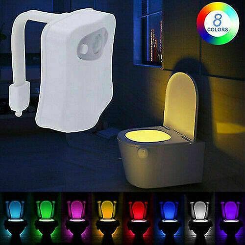 Badeværelse Toilet Nat LED 8 Farve Lampe Sensor Lys Bevægelsesaktiveret Lys
