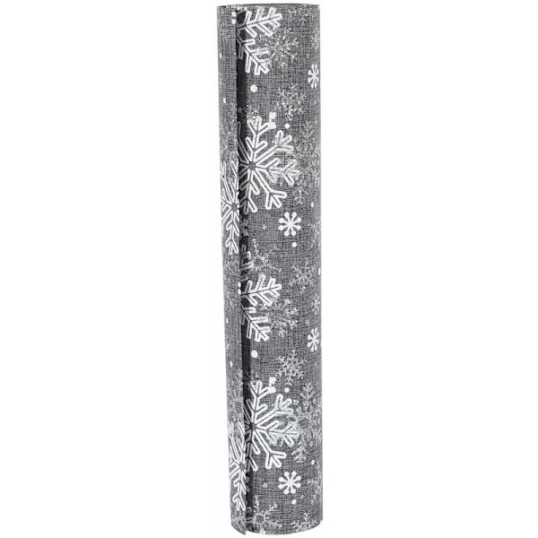 Christmas Table Runner, Table Decorations, Polyester Table Flag, Tablecloths, Party Table Decoration, Snowflake Printed Tablecloths, Grey