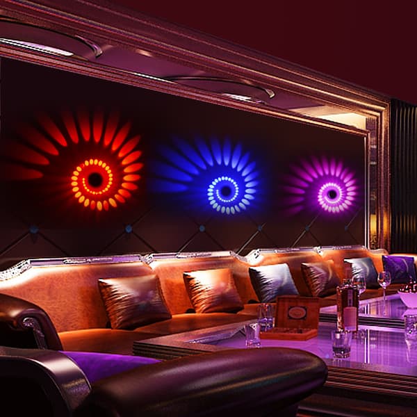 3 Watt LED Spiral Wall Lamp, Aluminum Wall Lamp, Bathroom Lamp