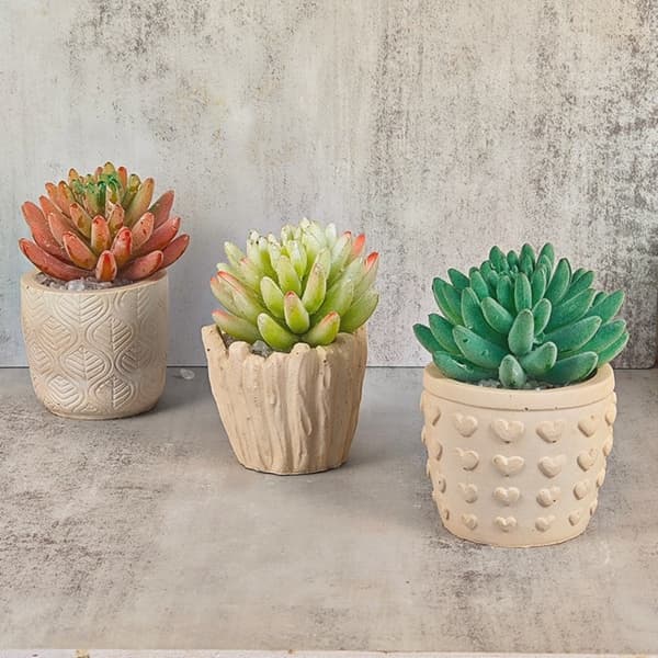 Blomkrukor Form Relief Hjärta Suckulent växt Vas Gips Planter Molds 0.29 C