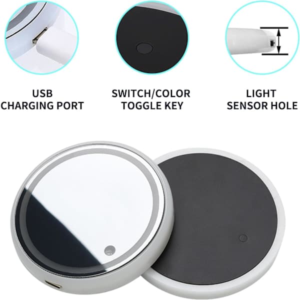 2 stk LED Bilunderlag, 7 Farger Lysende Bilkoppunderlag, USB-lading, Egnet for Biltilbehør For Kvinner Biltilbehør For Menn